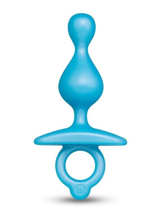 B-Vibe Butties Pop Beaded Silicone Anal Plug - Blue