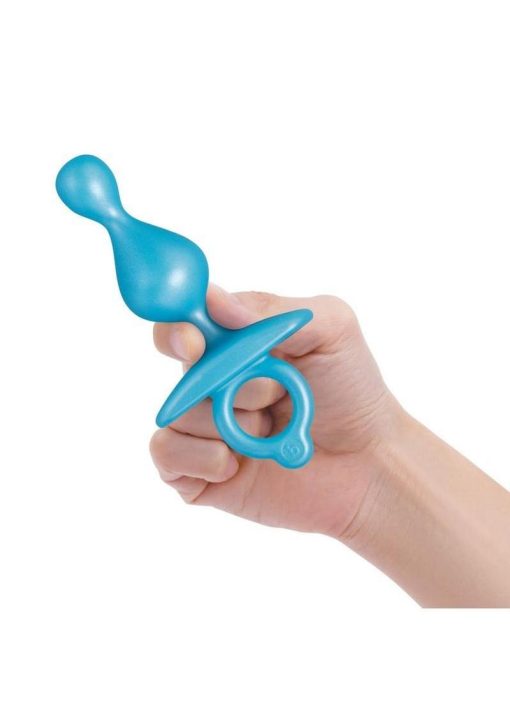 B-Vibe Butties Pop Beaded Silicone Anal Plug - Blue - Image 4