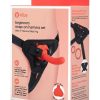 B Vibe Beginner Strap On Harness Set with Silicone Dildo Peg 5in - Orange