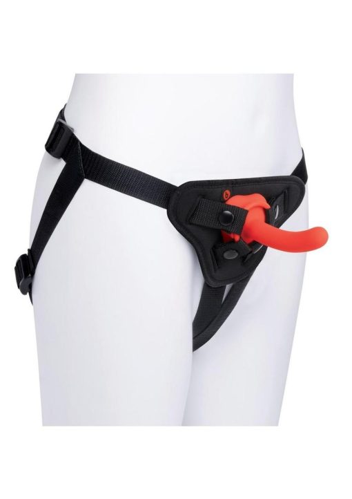 B Vibe Beginner Strap On Harness Set with Silicone Dildo Peg 5in - Orange - Image 4