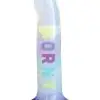 Cotton Candy Dirty Talk Horny Bitch Silicone Dildo - Multicolor