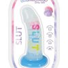 Cotton Candy Dirty Talk Slut Silicone Dildo 6in - Multicolor