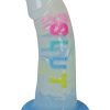 Cotton Candy Dirty Talk Slut Silicone Dildo 6in - Multicolor