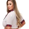 Teachers Pet Schoolgirl Top - Queen - Wine