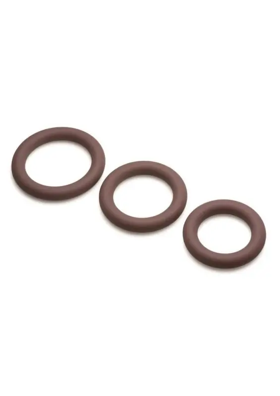 JOCK Discrete Silicone Cock Ring Set - Chocolate