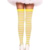 Leg Avenue Nylon Stocking W/ Stripe - White/Yellow - O/S - Image 3