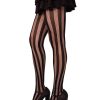 Leg Avenue Net and Opaque Striped Tights - Black - O/S