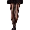 Leg Avenue Net and Opaque Striped Tights - Black - O/S - Image 3