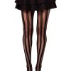 Leg Avenue Net and Opaque Striped Tights - Black - O/S - Image 4