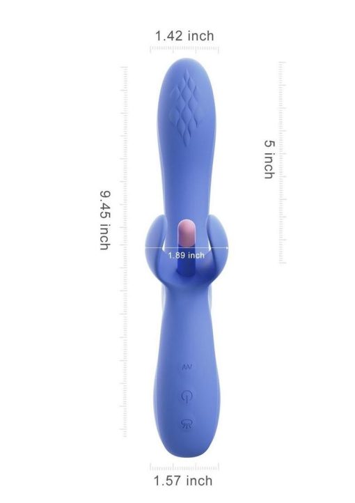 Fortexa Kinky Finger Flapping Rechargeable Silicone Clit and G-Spot Vibrator with App Control - Blue/Pink - Image 4