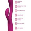 Quinn Rechargeable Silicone Rabbit Vibrator - Burgundy - Image 3