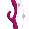 Quinn Rechargeable Silicone Rabbit Vibrator - Burgundy - Image 4