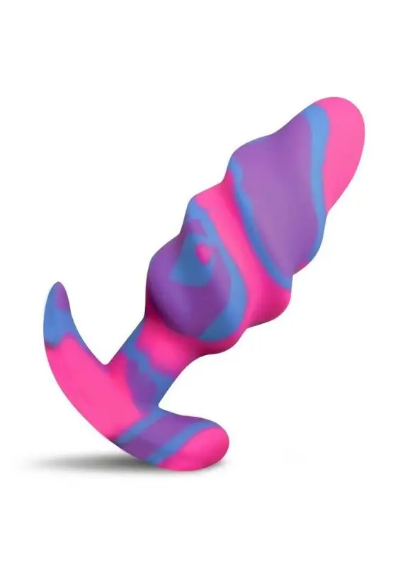Creature Cocks Unicorn Swirl Silicone Butt Plug - Medium - Multicolor