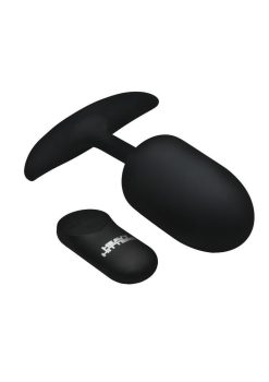 Heavy Hitters Vibrating Weighted Silicone Anal Plug - XLarge - Black