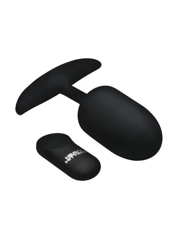Heavy Hitters Vibrating Weighted Silicone Anal Plug - XLarge - Black