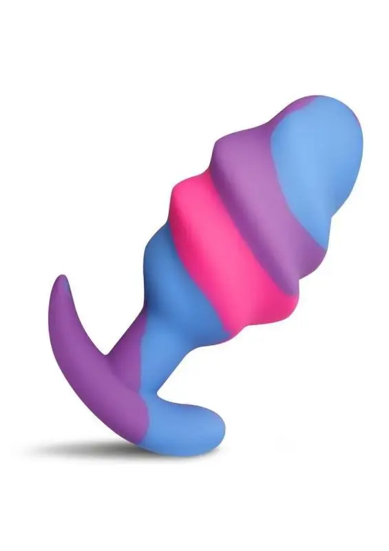 Creature Cocks Unicorn Swirl Silicone Butt Plug - Large - Multicolor