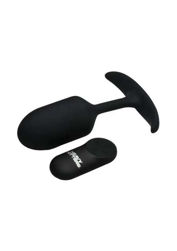 Heavy Hitters Vibrating Weighted Rechargeable Silicone Anal Plug - Large - Black