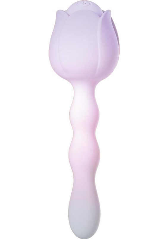 Wet Dreams Rosie Posey Silicone Rechargeable Rose Shaped Vibrating Wand - Magenta