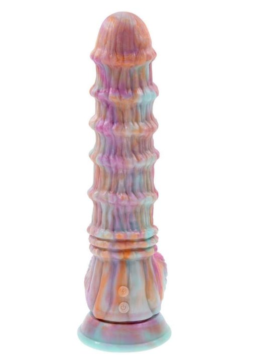 Fantasy Rechargeable Silicone Vibrating Dildo with Remote - Multicolor - Image 3