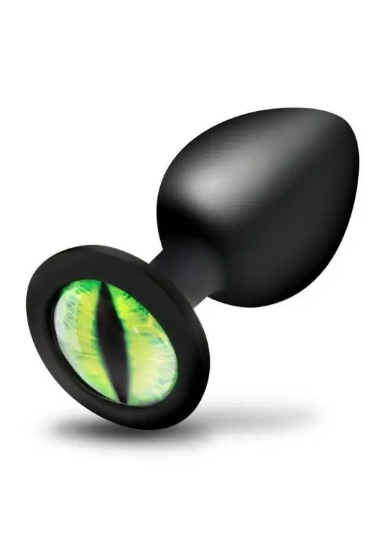 Creature Cocks Green Eye Silicone Butt Plug - Medium - Black/Green
