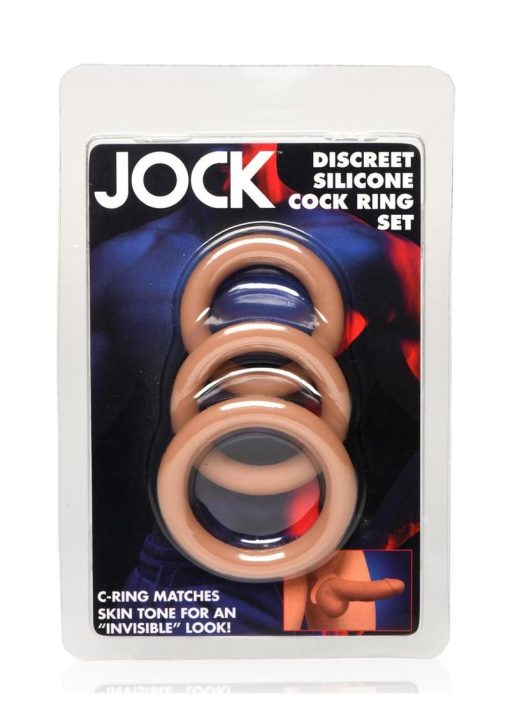 JOCK Discrete Silicone Cock Ring Set - Caramel