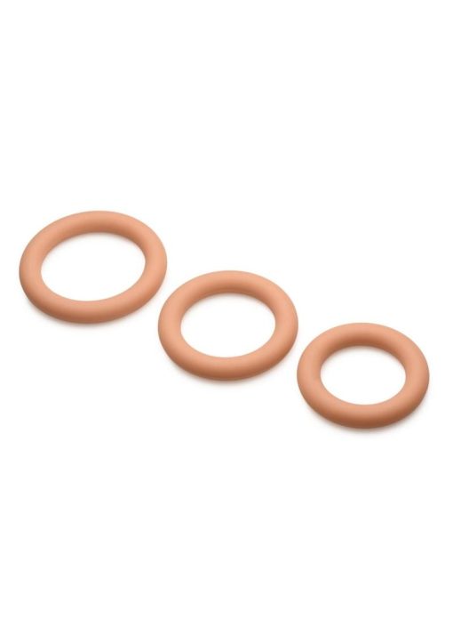 JOCK Discrete Silicone Cock Ring Set - Caramel - Image 3