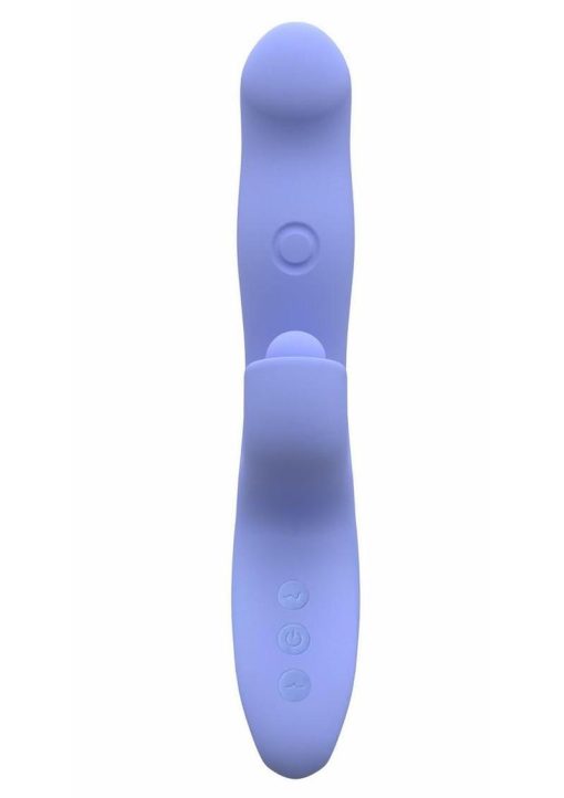 Blush Collection Simone Rechargeable Silicone Tapping Rabbit Vibrator - Blue - Image 4