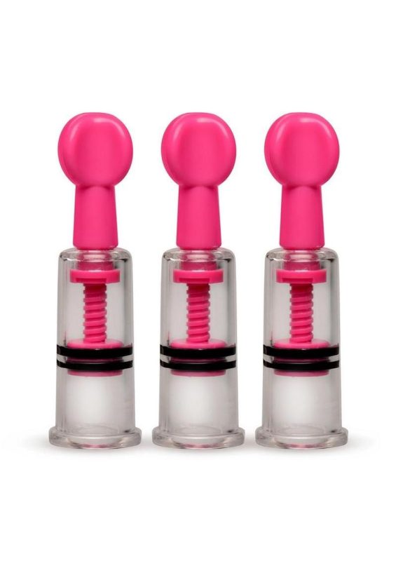 Size Matters MAXtwist Clit and Nipple Triple Sucker Set - Pink