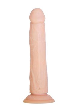 Naked Addiction Rotating and Thrusting Vibrating Rechargeable Silicone Dong with Remote Control 8in - Vanilla